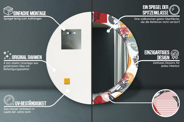 Okrasno ogledalo Abstrakcija s pticami