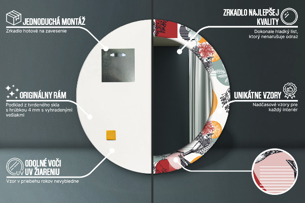 Okrasno ogledalo Abstrakcija s pticami