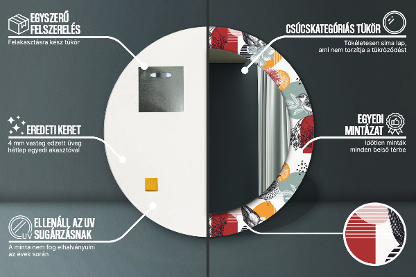 Okrasno ogledalo Abstrakcija s pticami