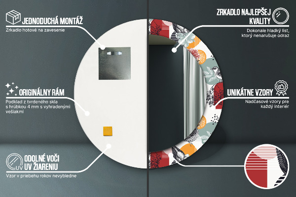 Okrasno ogledalo Abstrakcija s pticami