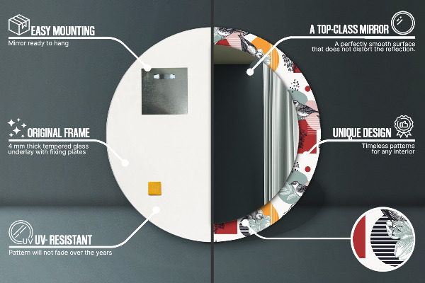 Okrasno ogledalo Abstrakcija s pticami