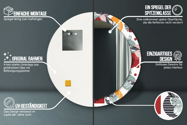 Okrasno ogledalo Abstrakcija s pticami