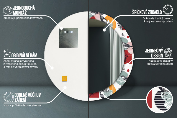 Okrasno ogledalo Abstrakcija s pticami