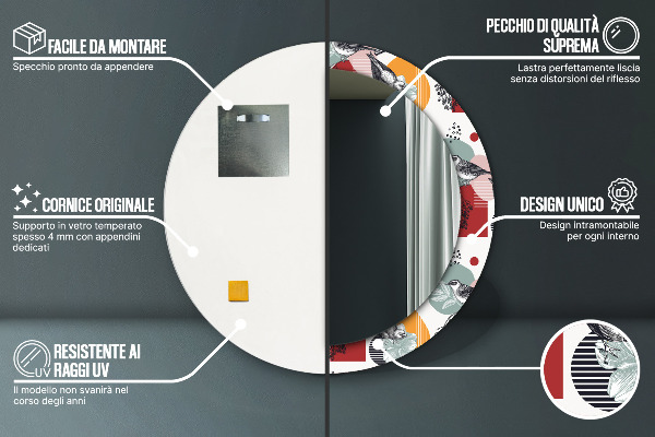 Okrasno ogledalo Abstrakcija s pticami
