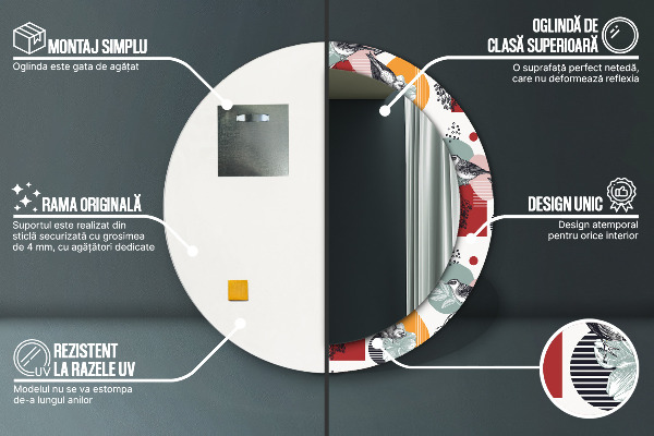 Okrasno ogledalo Abstrakcija s pticami