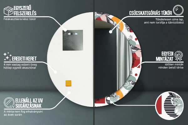 Okrasno ogledalo Abstrakcija s pticami