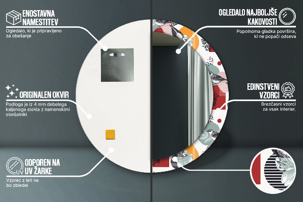 Okrasno ogledalo Abstrakcija s pticami