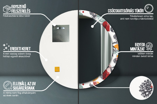 Okrasno ogledalo Abstrakcija s pticami