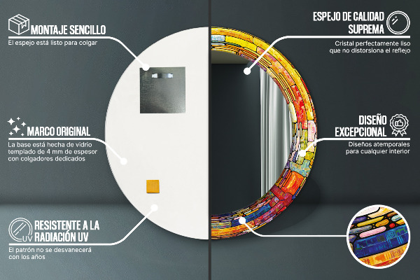 Tiskano ogledalo Obarvano vitražno steklo