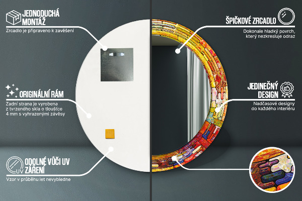 Tiskano ogledalo Obarvano vitražno steklo