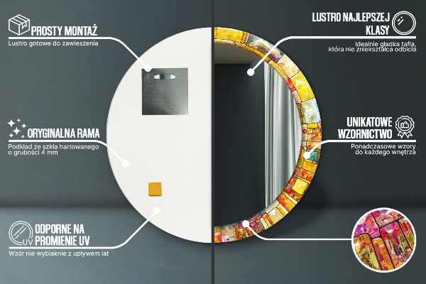 Tiskano ogledalo Obarvano vitražno steklo