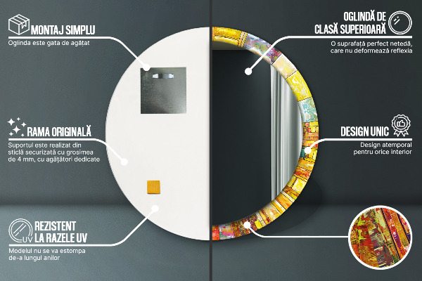 Tiskano ogledalo Obarvano vitražno steklo