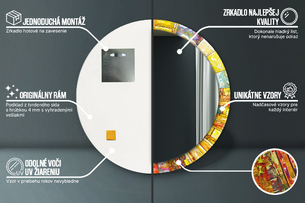 Tiskano ogledalo Obarvano vitražno steklo