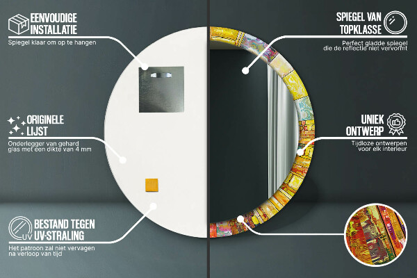 Tiskano ogledalo Obarvano vitražno steklo