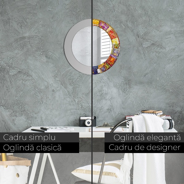 Tiskano ogledalo Obarvano vitražno steklo