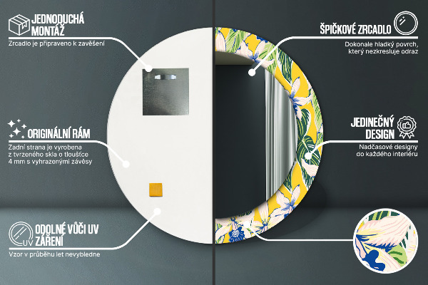 Okrasno ogledalo Modra in rumena orhideja
