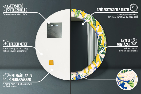 Okrasno ogledalo Modra in rumena orhideja