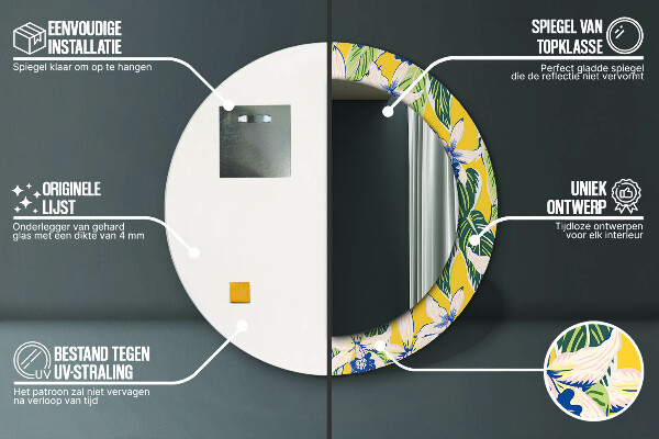 Okrasno ogledalo Modra in rumena orhideja