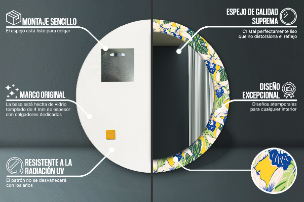 Okrasno ogledalo Modra in rumena orhideja