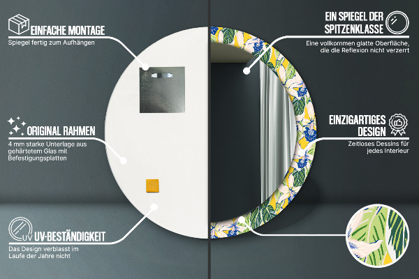 Okrasno ogledalo Modra in rumena orhideja