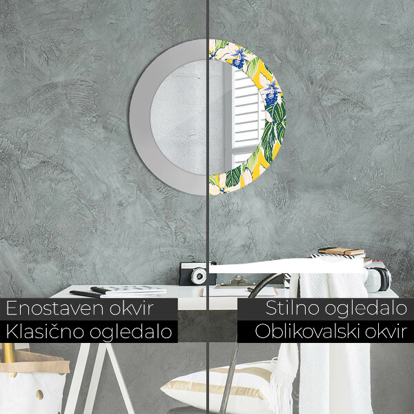 Okrasno ogledalo Modra in rumena orhideja