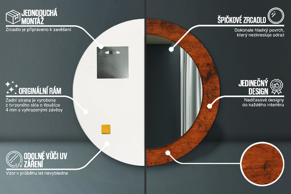 Ogledalo z okrasnim okvirjem Naravni les