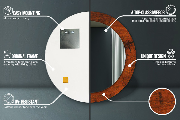 Ogledalo z okrasnim okvirjem Naravni les