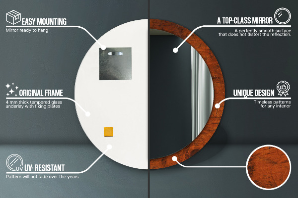 Ogledalo z okrasnim okvirjem Naravni les