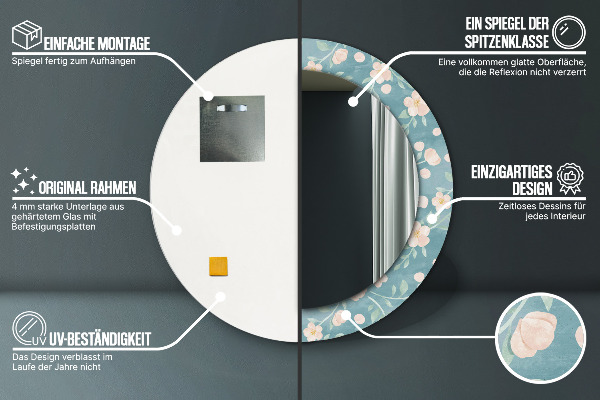 Okrasno ogledalo Cvetni vzorec