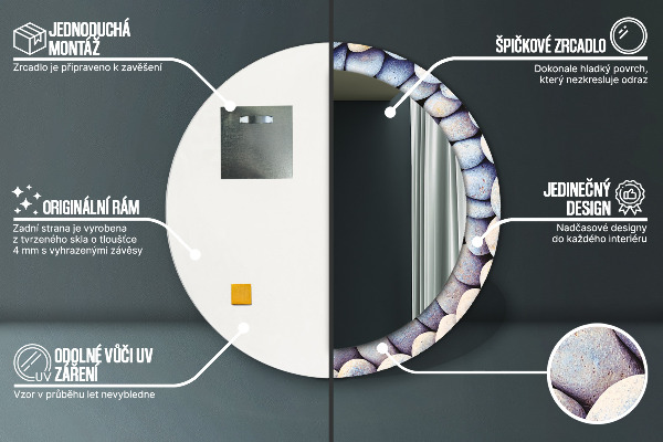 Dekorativno ogledalo Kolo morskih kamnov