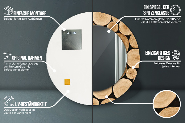 Ogledalo z okrasnim okvirjem Leseni hlodi