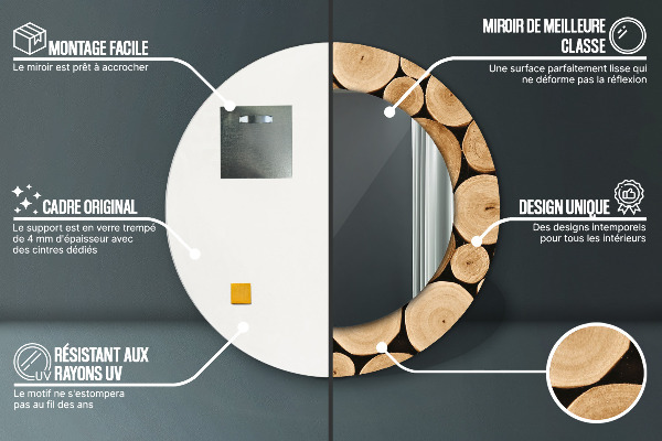 Ogledalo z okrasnim okvirjem Leseni hlodi