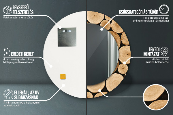 Ogledalo z okrasnim okvirjem Leseni hlodi