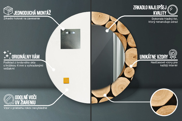 Ogledalo z okrasnim okvirjem Leseni hlodi