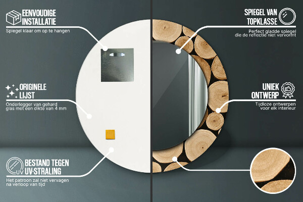 Ogledalo z okrasnim okvirjem Leseni hlodi