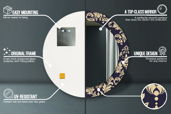 Ogledalo z okrasnim okvirjem Cvetni vzorec