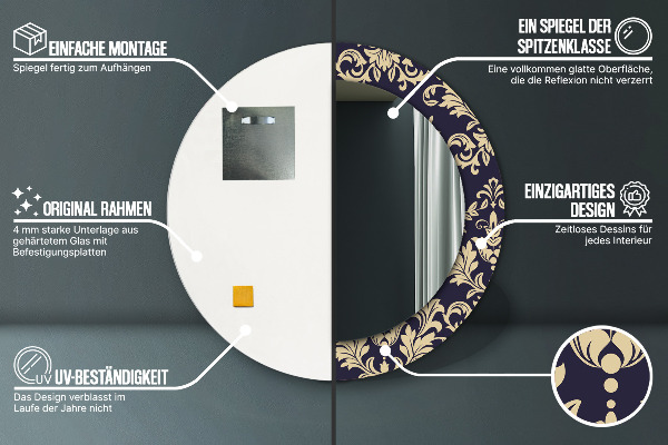 Ogledalo z okrasnim okvirjem Cvetni vzorec