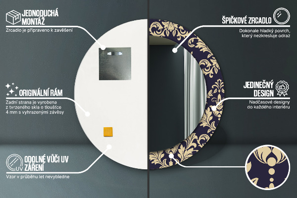 Ogledalo z okrasnim okvirjem Cvetni vzorec