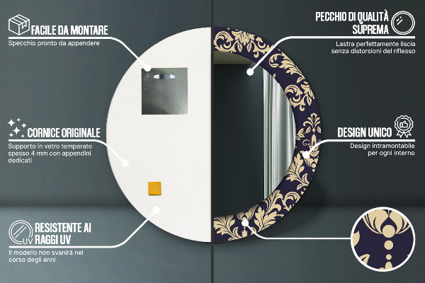 Ogledalo z okrasnim okvirjem Cvetni vzorec