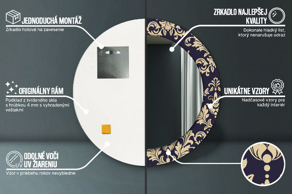 Ogledalo z okrasnim okvirjem Cvetni vzorec