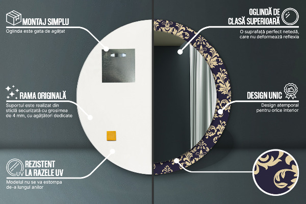 Ogledalo z okrasnim okvirjem Cvetni vzorec