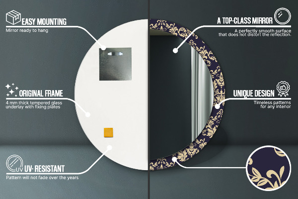 Ogledalo z okrasnim okvirjem Cvetni vzorec