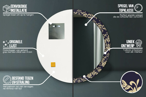 Ogledalo z okrasnim okvirjem Cvetni vzorec