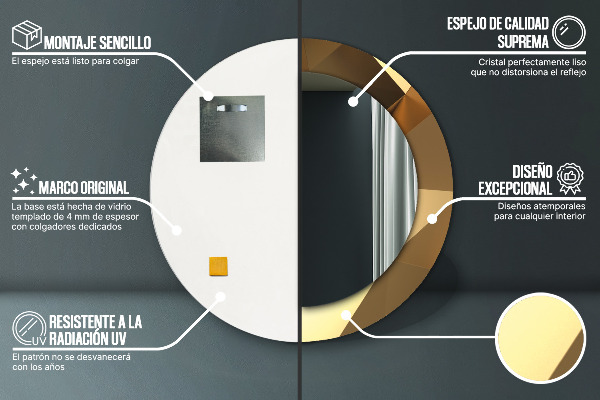 Tiskano ogledalo Zlata abstrakcija