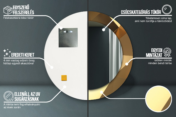 Tiskano ogledalo Zlata abstrakcija