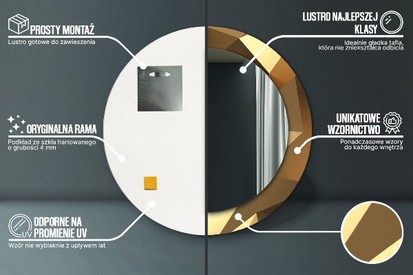 Tiskano ogledalo Zlata abstrakcija