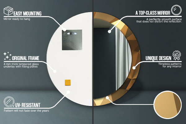 Tiskano ogledalo Zlata abstrakcija