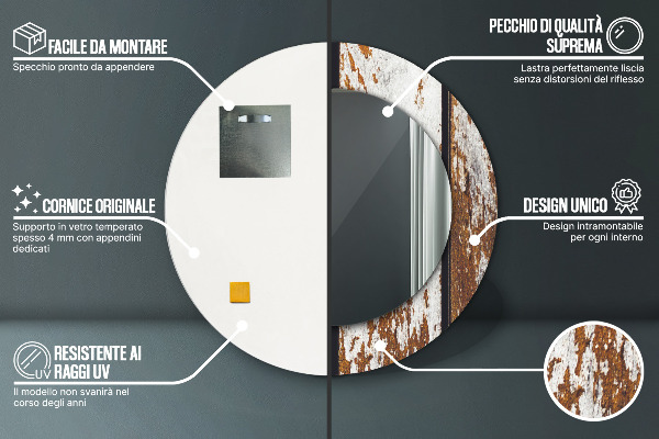 Dekorativno ogledalo Vintage temni les