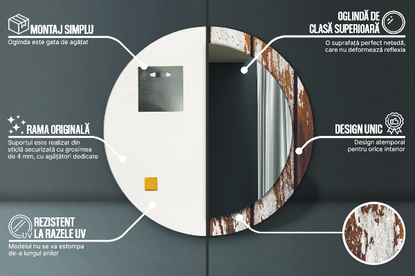 Dekorativno ogledalo Vintage temni les