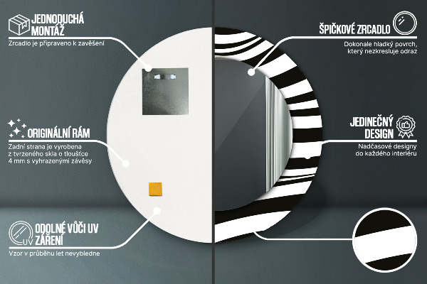 Ogledalo s potiskanim okvirjem Abstraktni val